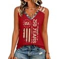 thumbnail image 4 of Iaqnaocc Usa Flag Tank Tops for Women Summer Patriotic Loose Fit Sleeveless V Neck 250 Anniversary Usa Flag 250 Anniversary USA Flag 4th Of July Shirts Women Independence Day 1776 T-Shirt Red S, 4 of 7
