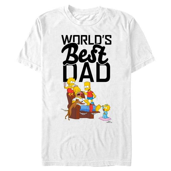Mens The Simpsons Family World's Best Dad T Shirt