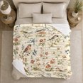 thumbnail image 5 of Woodland Songbird Botanical Watercolor, Peaceful Woodland Scene, Warm Flannel Blanket for Cabin and Lodge, Garden Lovers Housewarming Gift, Botanical Home Decor, 5 of 9