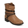 thumbnail image 1 of New Women Bumper Cosmo-06 Leatherette Round Toe Belted Slouch Moto Boot Size, 1 of 5