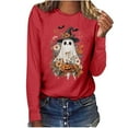 thumbnail image 7 of Cmfcve Women's Ghost Sweatshirt Crew Neck Long Sleeve Halloween Shirts Pumpkin Spooky Vibes Graphic Undershirts, 7 of 7