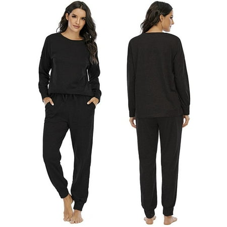 

Pretty Comy Womens Pj Set 2 Piece Long Sleeve Pajamas Tops with Long Sleep Pants Soft Pjs Lounge Sets with Pockets