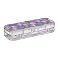 thumbnail image 2 of Plastic Pencil Box Large Capacity Pencil Boxes Clear Boxes with Snap-Tight Lid Stylish Office Supplies Storage Organizer Box Pink and Purple Palm Leaves, 2 of 7