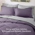 thumbnail image 4 of Cozy Comfort Grayish Purple King Size Comforter Set - 7 Pieces Reversible King Bed in a Bag, King Bed Set Grayish Purple and Grey with Comforters, Sheets, Pillowcases & Shams, 4 of 5