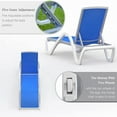 thumbnail image 5 of Patio Chaise Lounge Adjustable Aluminum Pool Lounge Chairs with Arm All Weather Pool Chairs for Outside, in-Pool, Lawn (Blue, 1 Lounge Chair) 09675, 5 of 6