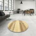 thumbnail image 4 of Ahgly Company Machine Washable Indoor Square Abstract Gold Area Rugs, 6' Square, 4 of 7
