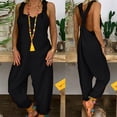thumbnail image 2 of NECHOLOGY Womens Jumpsuits Long Sleeve Body Suits Womens Womens Summer Casual Wide Leg Jumpsuit Sleeveless V Womens Skinny Leg Overalls Black XX-Large, 2 of 5