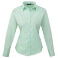 thumbnail image 2 of Premier - Camisa lisa de popelín de manga larga para mujer (Moca), 2 of 2