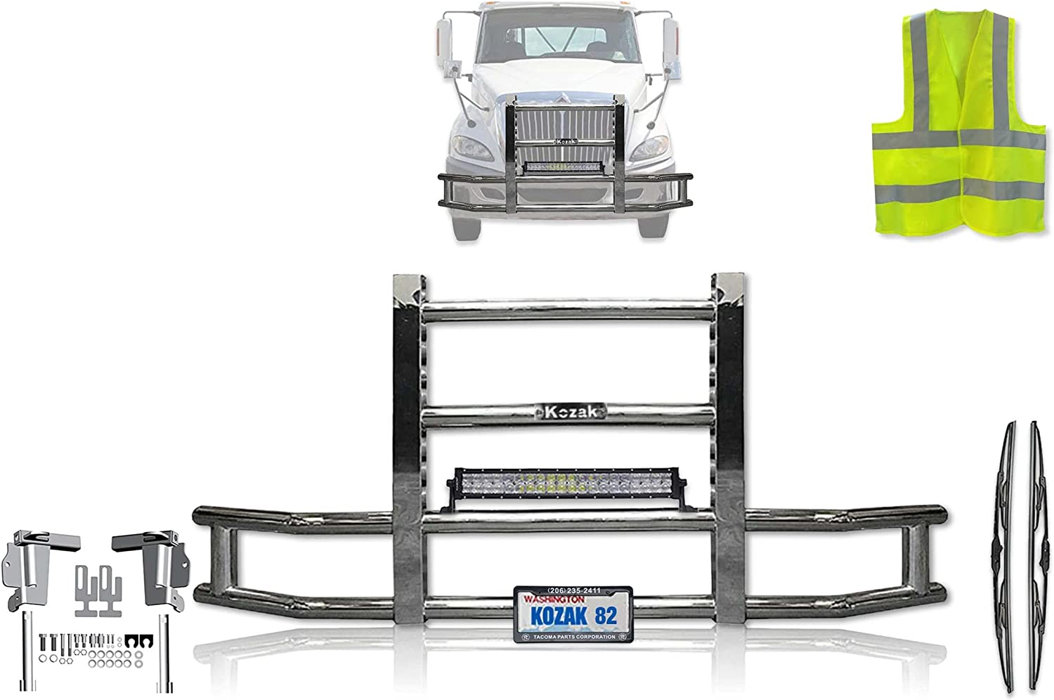 International Prostar Full Frontal Semi Truck Bumper Guard Deer Grill