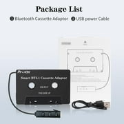 Prociv New Car Audio Bluetooth Wireless Cassette Receiver, Bluetooth 5.1 Car Audio Stereo Cassette Vehicle Tape Converter Cassette, Work While Charging Black