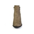 thumbnail image 6 of BLISSFUL STEP Women's Shoes Round Toe Stacked Block Heel Zipper Ankle Boots Taupe 7, 6 of 8