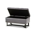 thumbnail image 2 of Esther Modern and Contemporary Grey Velvet Fabric Upholstered and Wood Storage Ottoman, 2 of 5