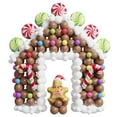 440 Pcs Christmas Gingerbread House Balloon Kit, Brown White Balloon