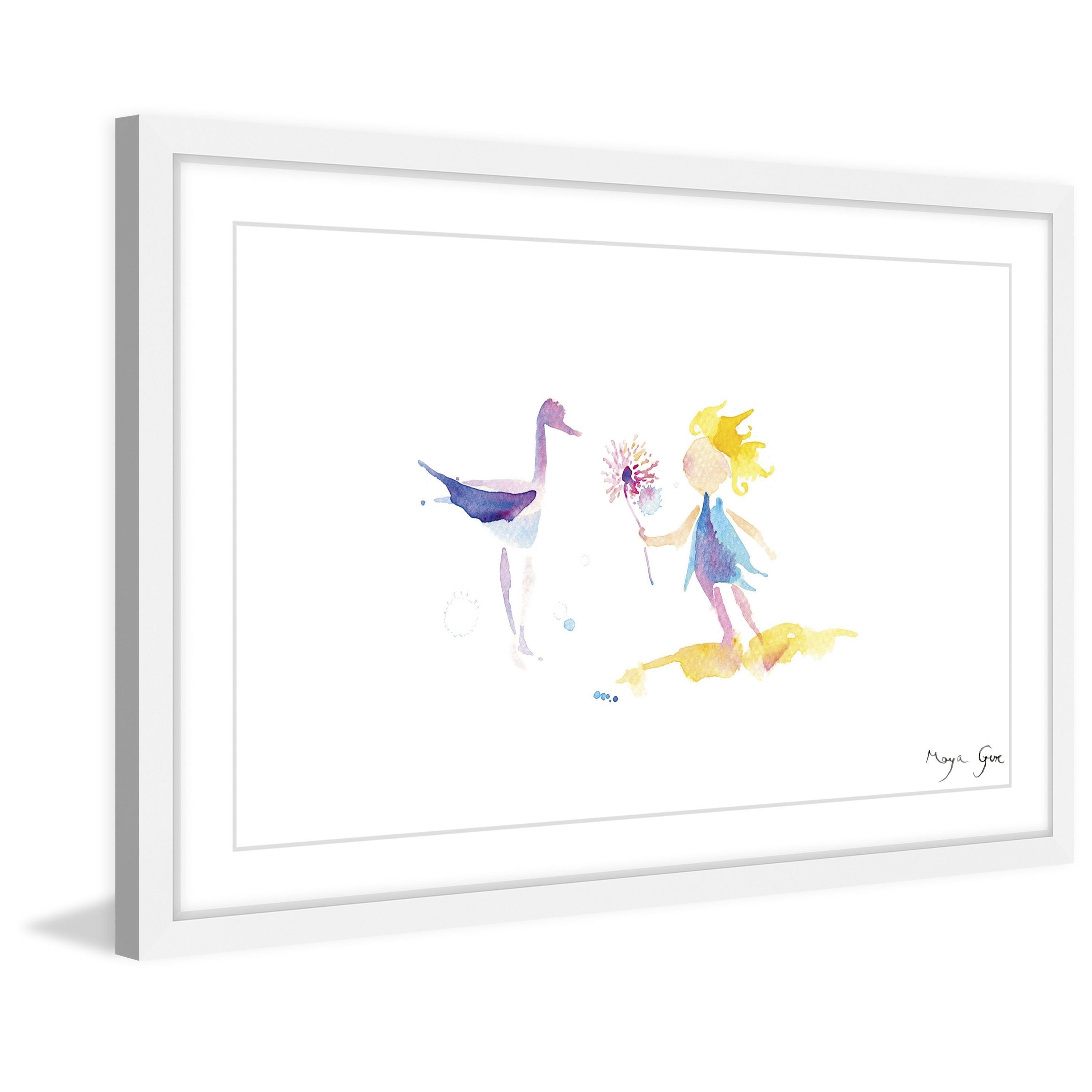 Marmont Hill "Crane Girl" by Maya Gur Framed Painting Print