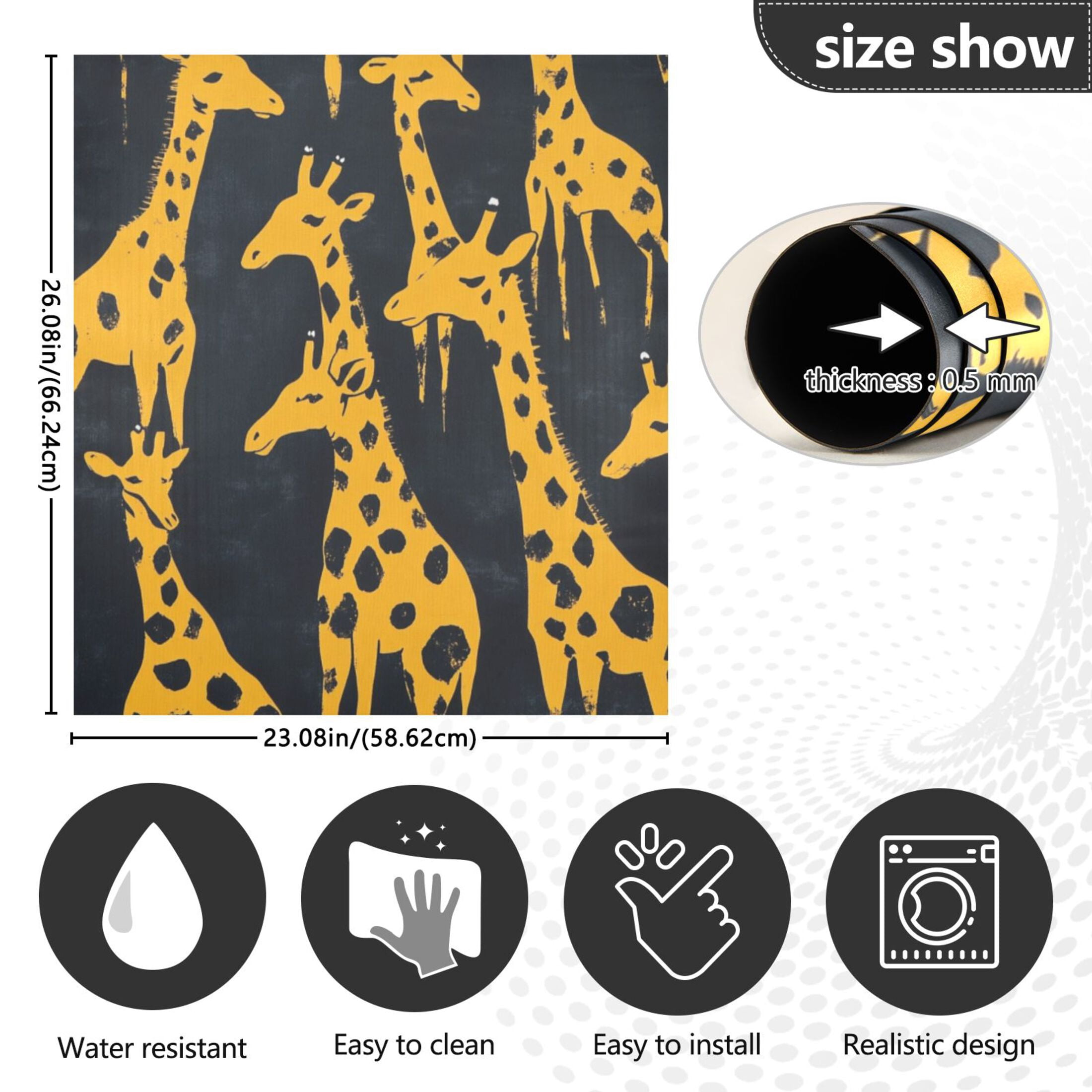 Dishwasher Magnetic Sticker 23x26 Inch Refrigerator Magnetic Sticker Washing Machine Magnetic Sticker Kitchen Panel Magnetic Sticker Home Decor Cute Yellow Giraffe