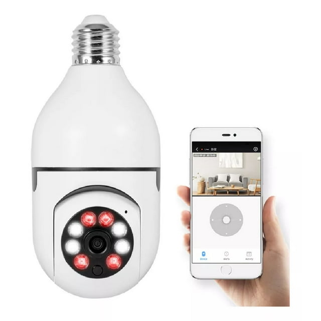 Cámara De Seguridad Wifi Foco 360° Visión Nocturna Alarma