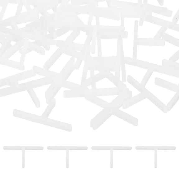 Uxcell 1/16" (1.5mm) T Type Tile Spacers, 500 Pcs Suit 1.5 mm Plastic Floor Wall Hexagonal Tile Spacers for Floor Wall Spacing Paving Tiling Installation Leveling Laying Tools, White