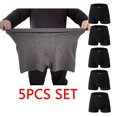 thumbnail image 2 of 5PCS Set Men Boxers Plus Size Full Cotton Boxer Underwear 1pcs blue 7XL 155-170kg, 2 of 6