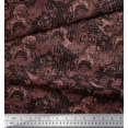 thumbnail image 3 of Soimoi Poly Georgette Fabric Texture & Greek Key Geometric Printed Fabric 1 Yard 42 Inch Wide, 3 of 3