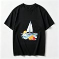 thumbnail image 2 of Womens Graphic Tees Short Sleeve T Shirts | Cotton Loose Casual Tops for Teen Girls, Vintage Yacht Orange Fruit Graphic T-shirts, 2 of 5