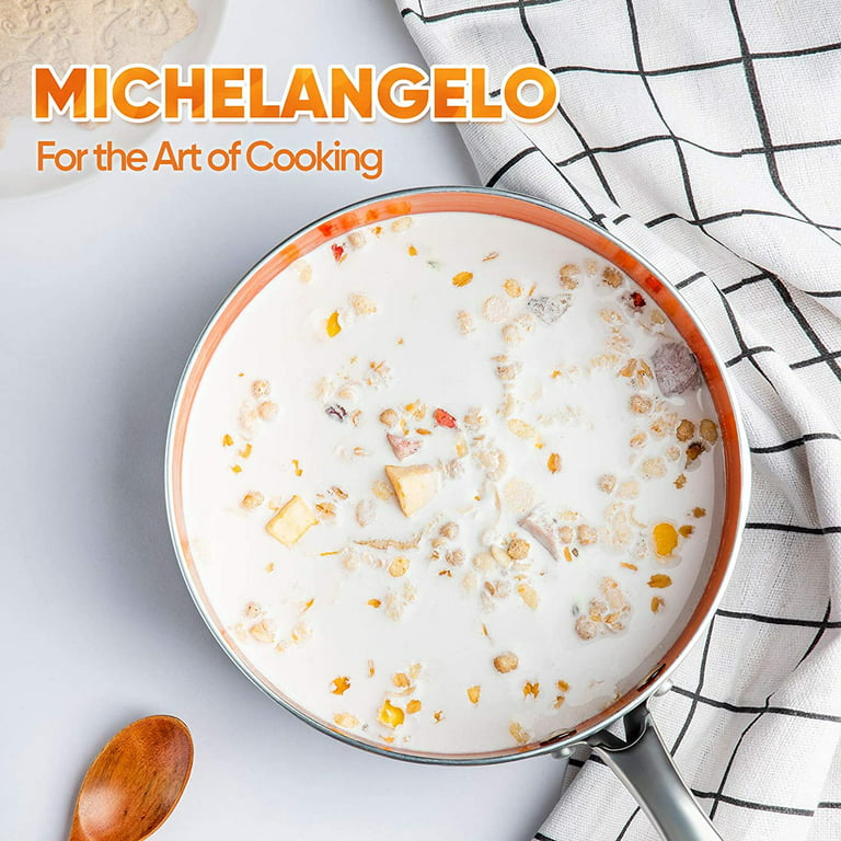 MICHELANGELO 5 Quart Stock Pot with Lid,Cooking Pot Nonstick Soup