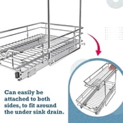 HOLDN' STORAGE 2 Tier Under Sink Organizer Pull Out Cabinet Storage Rack for Kitchen and Bathroom 11-in W x 21-in D