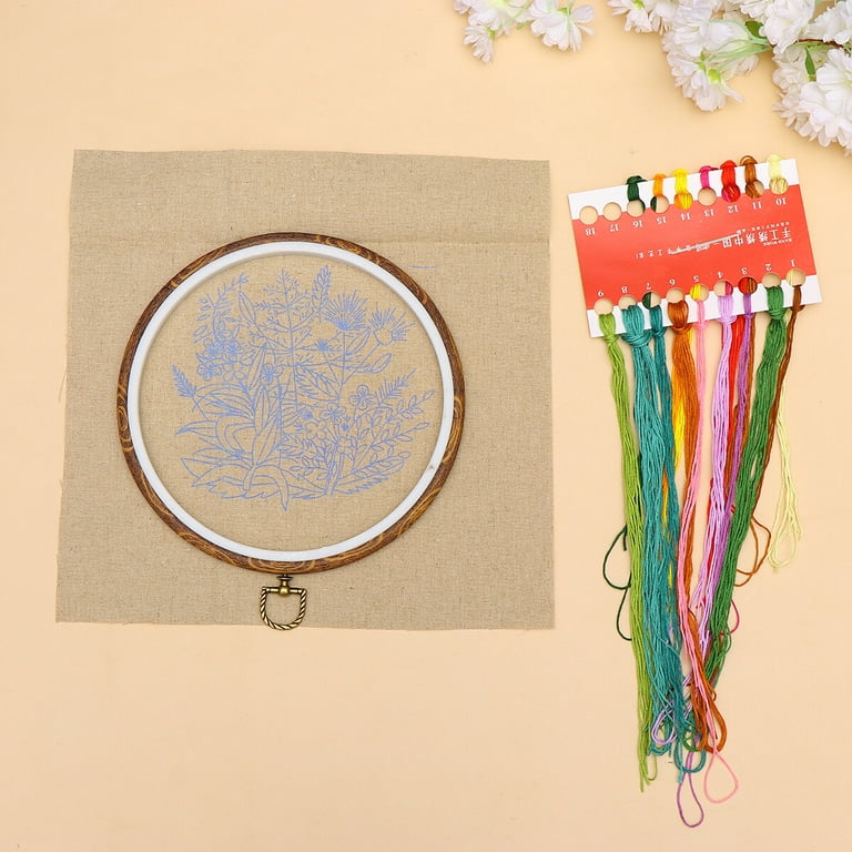 1 Set DIY Learning Embroidery Accessories Kit Grass Flower Style DIY Cross  Stitch Set Cloth Needles Thread Accessories Embroidery Art Craft with  Embroidery Base 