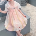 thumbnail image 4 of Otqutp Party Sundress for 1 to 6 Years Toddler Girls Hanfu Short Sleeved Dress Summer Cute Cartoon Pattern Embroidery Dress, 4 of 9