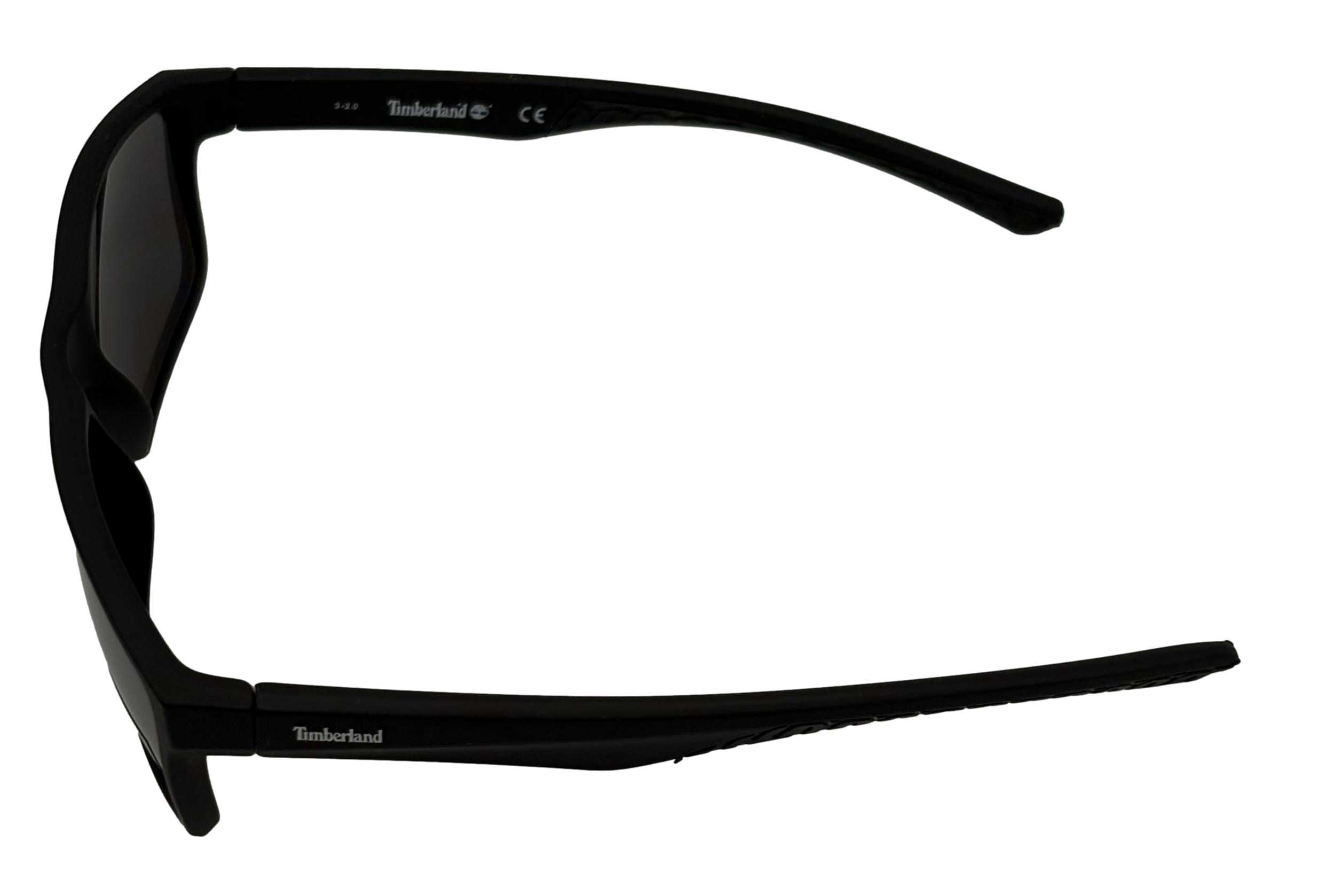 Timberland Matte Black Plastic Men's Rectangle Sunglasses, Matte Black