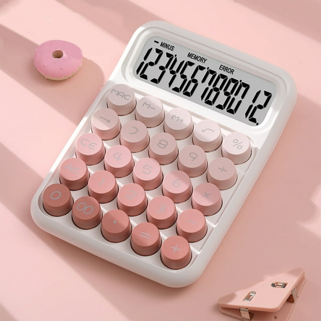 Xihbxyly Almacén de Liquidación Calculadora Linda, Calculadora Científica Portátil Pequeña para Estudiantes, 12 Dígitos, Cuerpo Pequeño, Teclas de Plástico, Almohadilla Inferior Antideslizante, Tecla