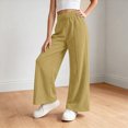 thumbnail image 5 of NOLDARES Girls Wide Leg Sweatpants Waist, Baggy Kids Pants, Loose Joggers, Pockets, Soft, Fall, Winter(W108-Khaki), 5 of 5