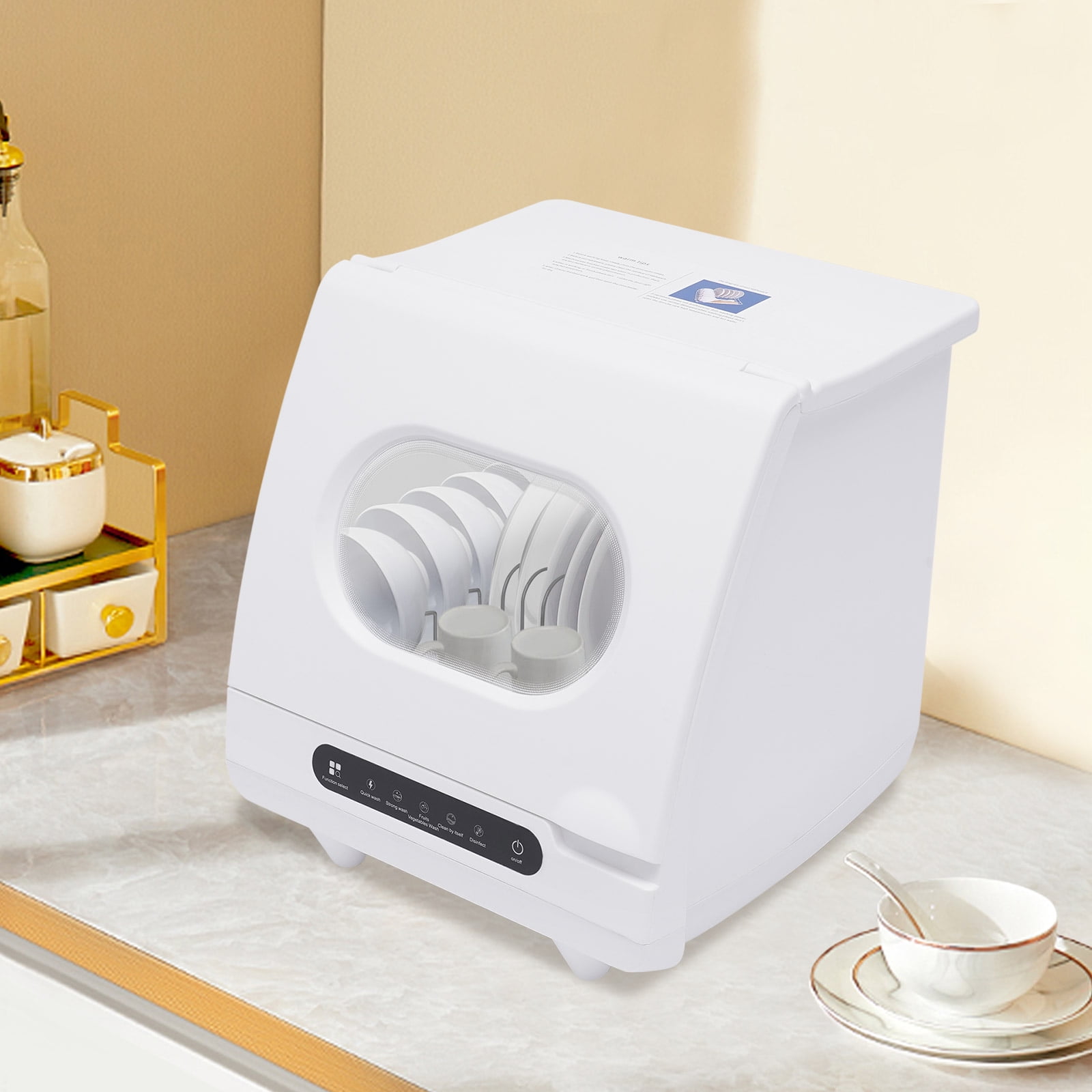 DUYIWAA Mini Countertop Dishwasher 5 Programs Portable Compact Dish Washer for Apartments Dorms Campers RVS