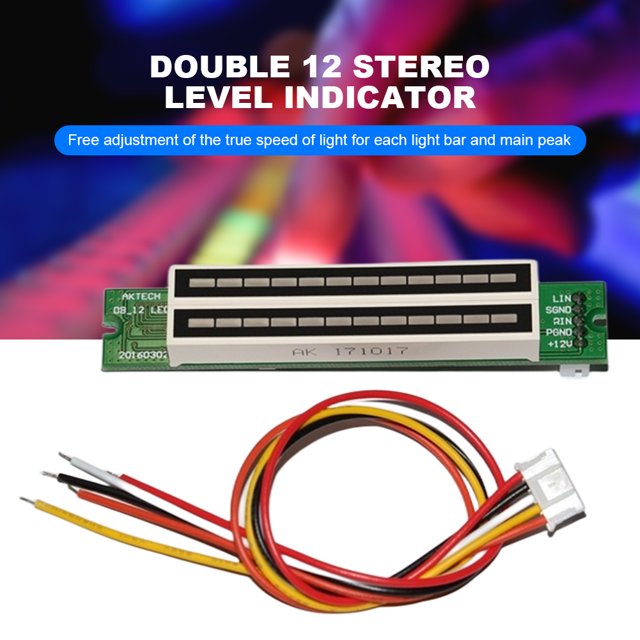 Dual Channel 12 Bit Audio LED Indicator Light Adjustable Light Speed 7-12V