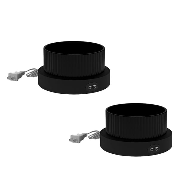 Leojiow 2Pcs Outside Heated Bowl Large Heated Water Bowl Outdoor Thermostatic Control Heated Cat Bowl Heated Water Dish For Chicken Goose Rabbit Cat 20X14.5Cm