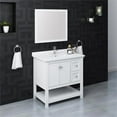 thumbnail image 2 of Fresca Manchester 36" Traditional Wood Bathroom Vanity with Mirror in White, 2 of 8