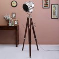 thumbnail image 3 of Hollywood Marine Nautical Spotlight Floor Lamp Tripod Home Decor Silver, 3 of 4