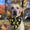 thumbnail image 2 of Dog Bandana 1 Pack,Yellow Lemon Fruit Flowers Black Pattern Bandanas for Dogs,Cat Bandana,Small/ Large Dog Bandana 2 Size,Dog Bandanas, 2 of 6