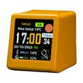 thumbnail image 1 of Injueey Temperatura de la estación de escritorio del reloj meteorológico inteligente conectado Wifi Electrodomésticos amarillo, 1 of 6