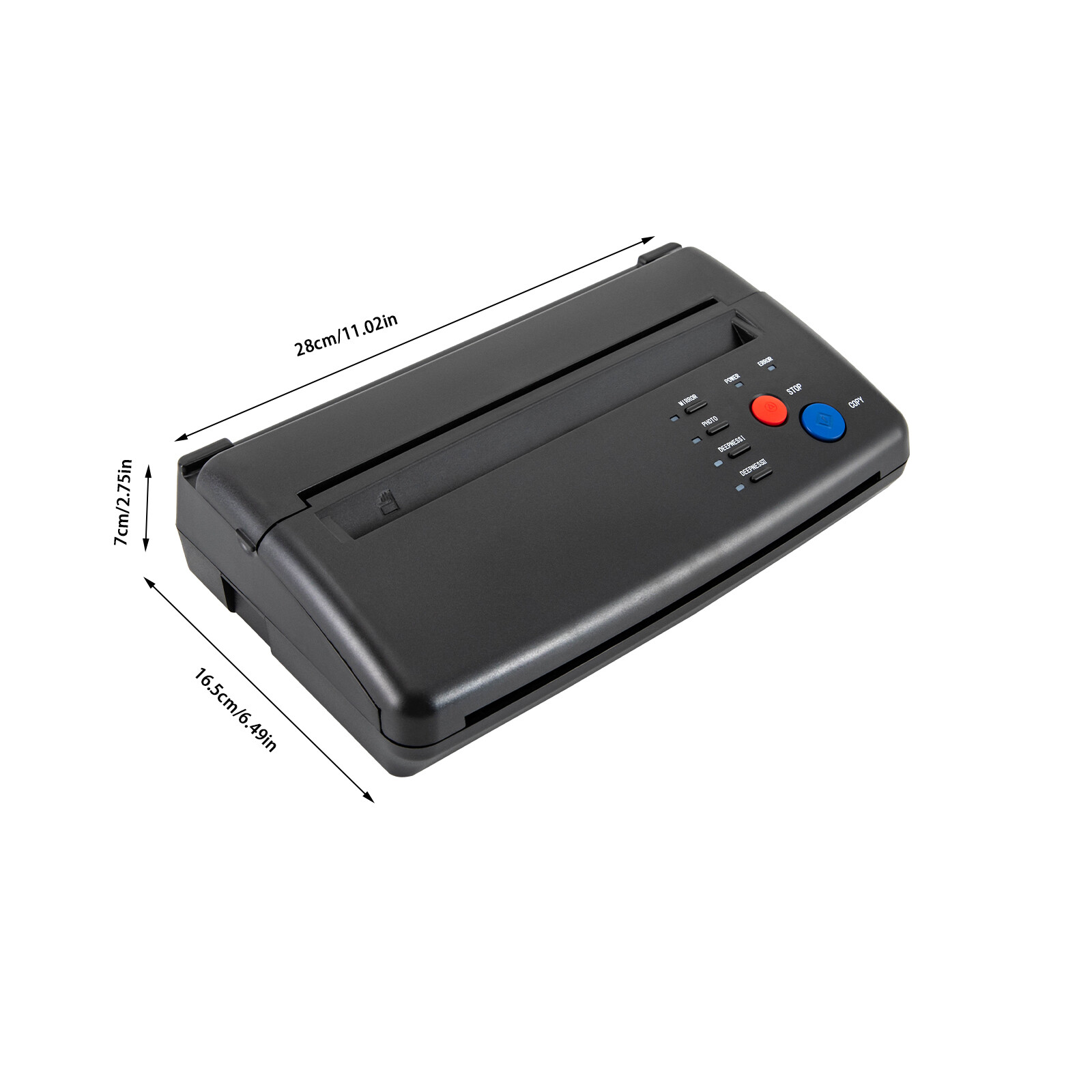 Tattoo Stencil Printer, Wireless Thermal Transfer Machine for A4 Stencil Paper, Inkless Bluetooth Copier with Mirror Printing & 2 Depth Levels for Home Studio Artists & Professionals