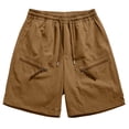 thumbnail image 4 of TEAJOPSUU Men's Cargo Shorts Drawstring Waist Cargo Shorts with Multi-Pocket Design Quick Dry and Sweat-Wicking Features Coffee, 4 of 8