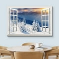 thumbnail image 3 of wall26 Canvas Print Wall Art Window View Landscape Snowy Pine Trees Nature Wilderness Photography Modern Art Rustic Scenic Colorful Multicolor for Living Room, Bedroom, Office - 24"x36", 3 of 5