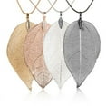 thumbnail image 2 of 1 Pce Collier Chaîne Longue Pendentif Chandail Feuille Simple Bijoux Mode Unique pour Femmes, 2 of 8