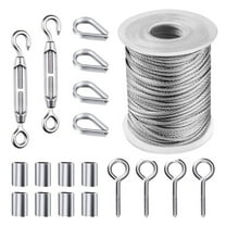 Yammee Garden Wire Rope Picture Wire Wire Fence Roll Kit 304 Stainless Steel M5 50 FT