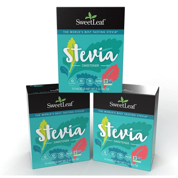 SweetLeaf Stevia Sweetener Packets - 70 Count (Pack of 3)