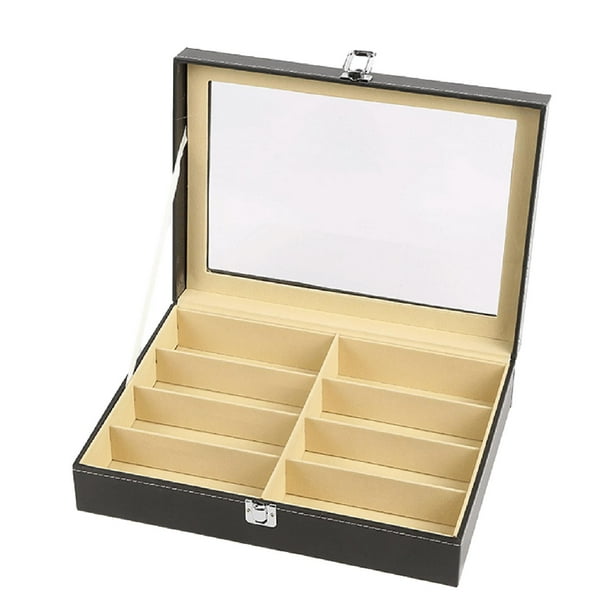 Caja organizadora de gafas de sol Titular de la joyería 8 compartimentos Durable Ahorro de espacio Anteojos Vitrina de gafas para armario Sala de