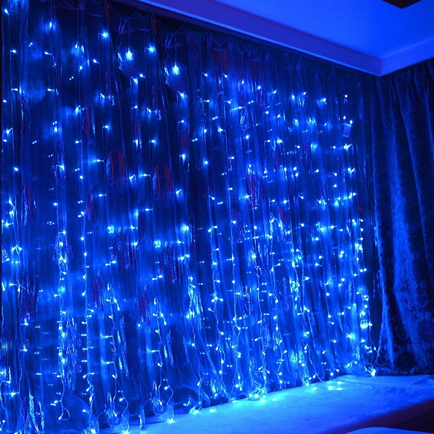 blue led lights bedroom