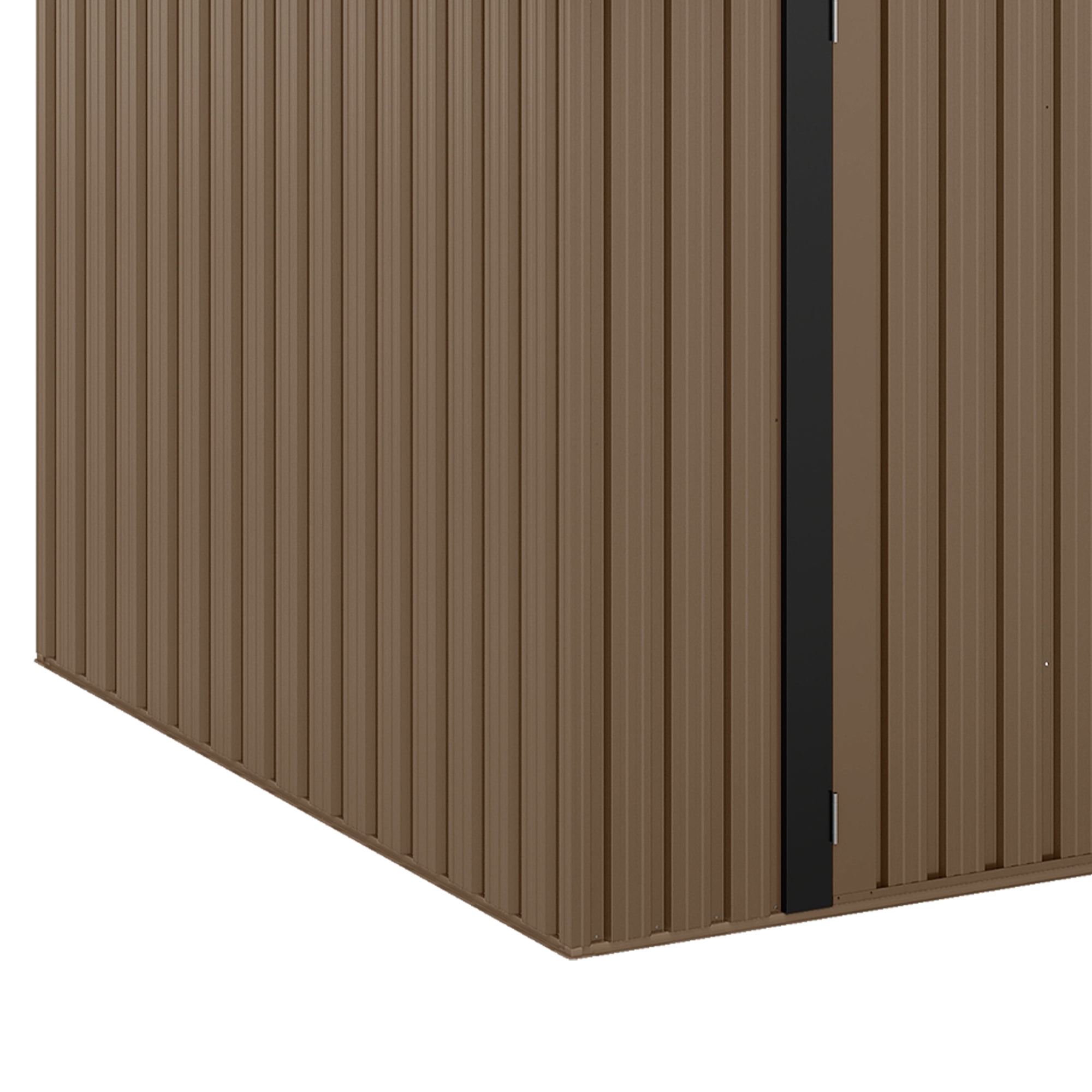 Uforic 7'x5' Metal Storage Shed, Heavy Duty Lockable Weatherproof Shed with Sloped Roof, Easy Assembly for Garden Tools & Bicycles, Brown