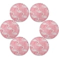 thumbnail image 3 of SKYSONIC Pink Flamingos Pattern Round Placemats for Dining Table Non-Slip Heat-Resistant Polyester Table Mats Set of 1 Washable Table Mats for Kitchen Dining Table Decoration (778), 3 of 7