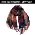 thumbnail image 2 of Use una manta larga a cuadros para mujer, gruesa, de gran tamaño, para invierno/otoño, bufanda cálida, bufandas de tartán grandes, chal envolvente, 2 of 7