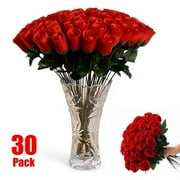 30PCS Red Roses Artificial Flowers Artificial Flowers Realistic Roses for Home Wedding Decoration Party Fake Roses Red Flowers for Centerpieces & Arrangements